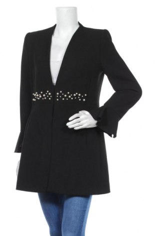 Dámsky kabát  Zara, Veľkosť L, Farba Čierna, 49% polyester, 48% viskóza, 3% elastan, Cena  28,92 €