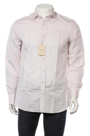 Ανδρικό πουκάμισο Hackett, Μέγεθος M, Χρώμα  Μπέζ, 70% βαμβάκι, 30% λινό, Τιμή 44,92 €