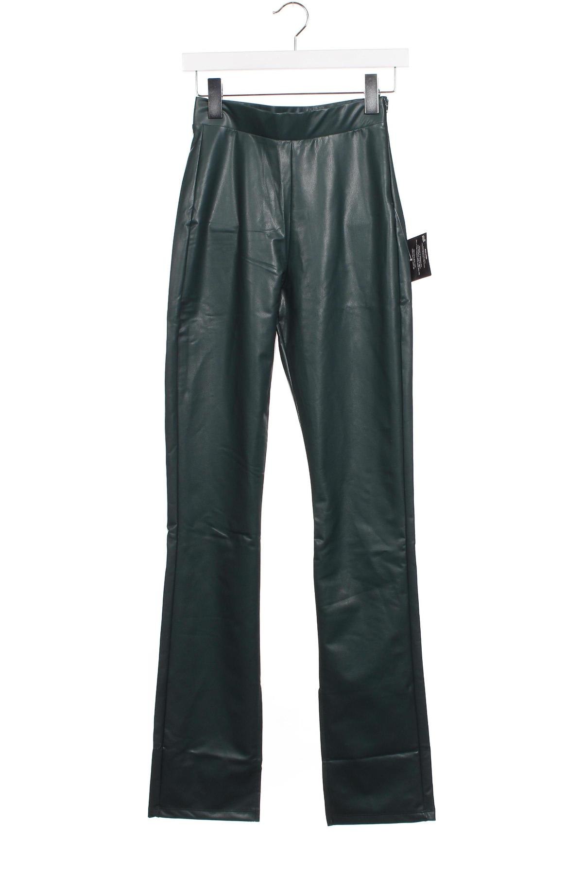 Γυναικείο παντελόνι δερμάτινο Nly Trend, Μέγεθος XS, Χρώμα Πράσινο, Τιμή 12,47 €
