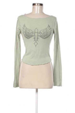 Γυναικεία μπλούζα Bershka, Μέγεθος L, Χρώμα Πράσινο, Τιμή 4,70 €