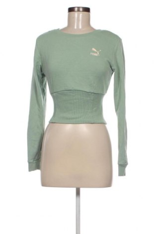 Дамска блуза PUMA, Размер XS, Цвят Зелен, Цена 20,40 лв.