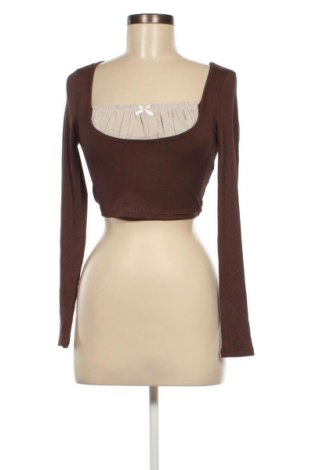 Дамска блуза SHEIN, Размер XS, Цвят Кафяв, Цена 7,60 лв.