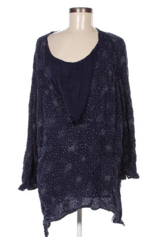 Γυναικεία μπλούζα Ulla Popken, Μέγεθος 4XL, Χρώμα Μπλέ, Τιμή 12,62 €