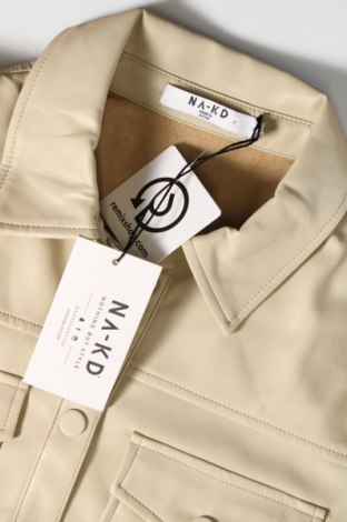Dámska kožená bunda  NA-KD, Veľkosť XS, Farba Béžová, Cena  13,49 €