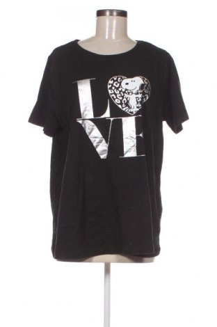 Γυναικείο t-shirt Peanuts, Μέγεθος XL, Χρώμα Μαύρο, Τιμή 8,04 €