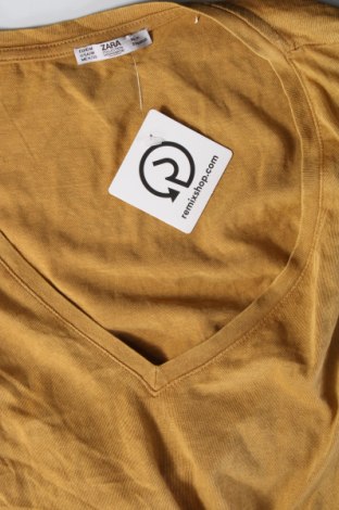 Дамска тениска Zara, Размер M, Цвят Жълт, Цена 11,00 лв.