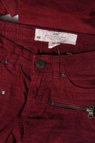 Γυναικείο κοτλέ παντελόνι H&M L.O.G.G., Μέγεθος XS, Χρώμα Κόκκινο, Τιμή 25,21 €