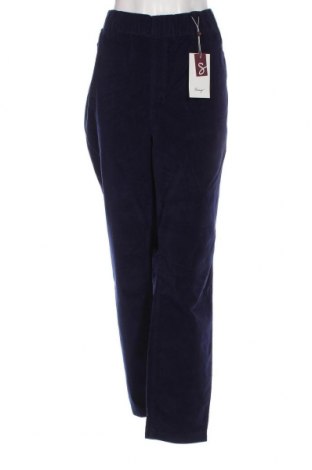 Pantaloni de velvet de femei Sheego, Mărime 3XL, Culoare Albastru, Preț 183,55 Lei