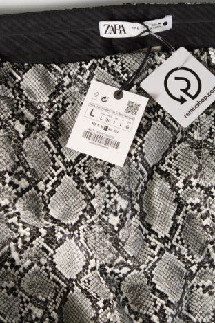 Γυναικείο παντελόνι δερμάτινο Zara, Μέγεθος L, Χρώμα Γκρί, Τιμή 5,43 €