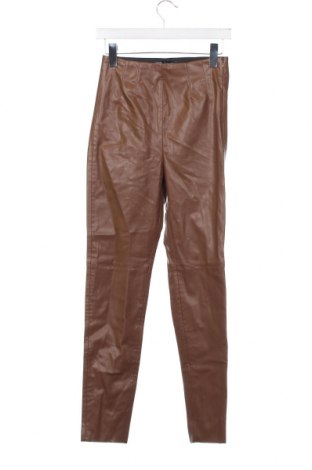 Дамски панталон Zara, Размер XS, Цвят Кафяв, Цена 7,02 лв.