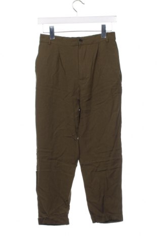 Дамски панталон Zara, Размер XS, Цвят Зелен, Цена 6,48 лв.