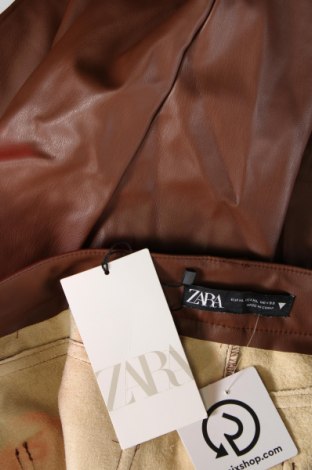 Дамски панталон Zara, Размер XL, Цвят Кафяв, Цена 43,79 лв.