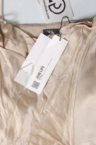 Γυναικείο αμάνικο μπλουζάκι Zara, Μέγεθος XS, Χρώμα  Μπέζ, Τιμή 12,37 €