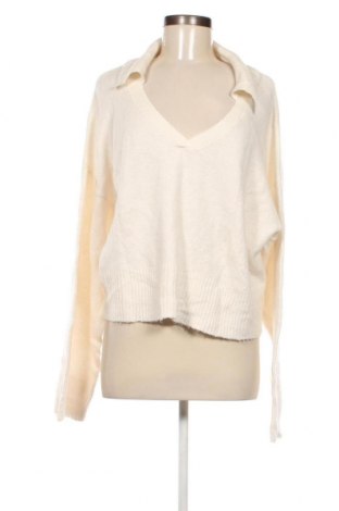 Γυναικείο πουλόβερ Bershka, Μέγεθος L, Χρώμα Εκρού, Τιμή 17,94 €