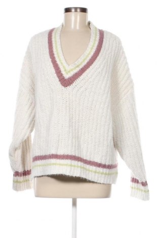 Дамски пуловер Pull&Bear, Размер L, Цвят Бял, Цена 14,21 лв.