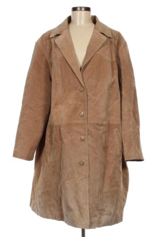 Дамско кожено палто So Bin Ich, Размер 4XL, Цвят Бежов, Цена 56,07 лв.