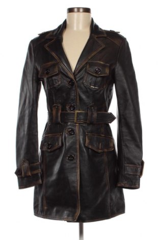 Дамско кожено яке, Размер XL, Цвят Черен, Цена 85,60 лв.