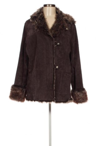 Дамско кожено яке, Размер XL, Цвят Сив, Цена 96,30 лв.
