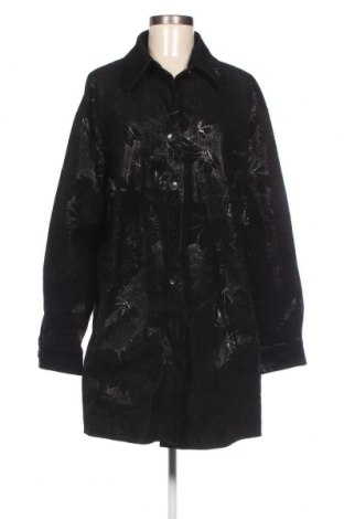 Дамско кожено яке, Размер XXL, Цвят Черен, Цена 101,65 лв.