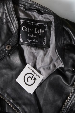 Γυναικείο δερμάτινο μπουφάν City life, Μέγεθος L, Χρώμα Μαύρο, Τιμή 23,64 €
