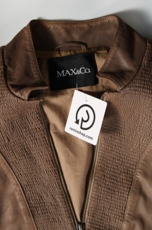 Дамско кожено яке Max&Co., Размер M, Цвят Кафяв, Цена 299,25 лв.