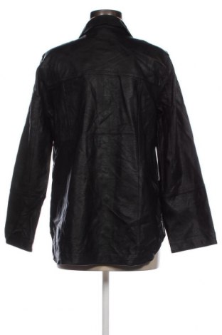 Γυναικείο δερμάτινο μπουφάν Pieces, Μέγεθος L, Χρώμα Μαύρο, Τιμή 13,44 €