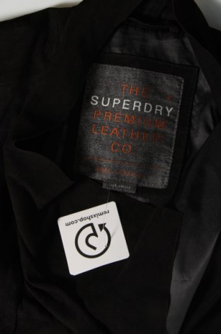 Γυναικείο δερμάτινο μπουφάν Superdry, Μέγεθος S, Χρώμα Μαύρο, Τιμή 88,05 €