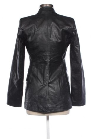 Дамско кожено яке Zara, Размер XS, Цвят Черен, Цена 31,98 лв.