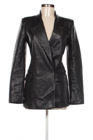 Дамско кожено яке Zara, Размер XS, Цвят Черен, Цена 32,80 лв.