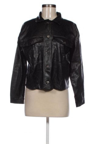 Дамско кожено яке Zara, Размер XS, Цвят Черен, Цена 31,98 лв.