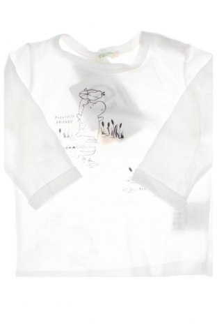 Детска блуза United Colors Of Benetton, Размер 3-6m/ 62-68 см, Цвят Бял, Цена 51,00 лв.