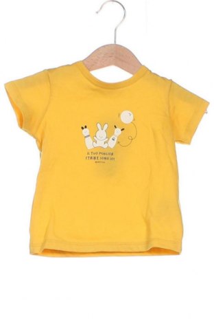 Детска тениска United Colors Of Benetton, Размер 9-12m/ 74-80 см, Цвят Жълт, Цена 14,85 лв.