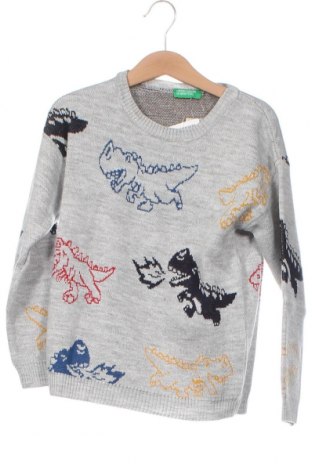 Детски пуловер United Colors Of Benetton, Размер 4-5y/ 110-116 см, Цвят Сив, Цена 31,62 лв.