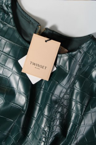 Δερμάτινο φόρεμα TWINSET, Μέγεθος L, Χρώμα Πράσινο, Τιμή 141,13 €