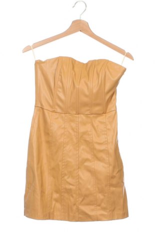 Кожена рокля Zara, Размер S, Цвят Жълт, Цена 16,20 лв.