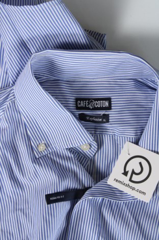 Мъжка риза Cafe Coton, Размер XL, Цвят Син, Цена 77,00 лв.