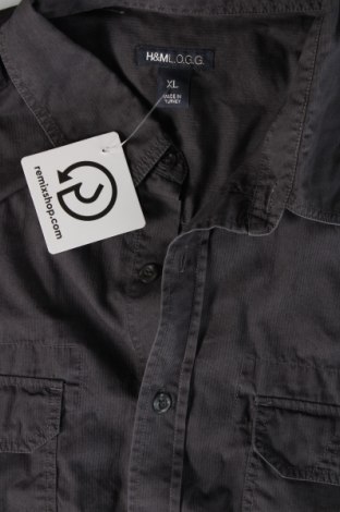 Ανδρικό πουκάμισο H&M L.O.G.G., Μέγεθος XL, Χρώμα Γκρί, Τιμή 9,30 €