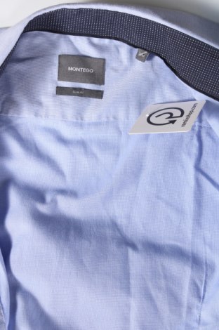 Ανδρικό πουκάμισο Montego, Μέγεθος M, Χρώμα Μπλέ, Τιμή 14,84 €