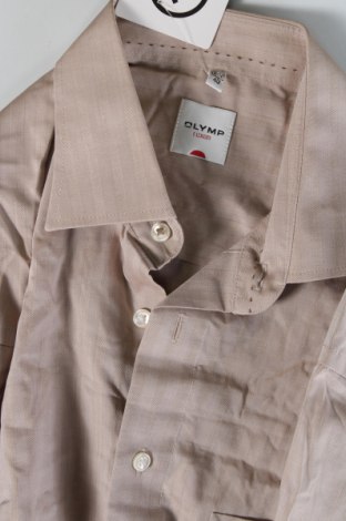 Ανδρικό πουκάμισο Olymp, Μέγεθος M, Χρώμα  Μπέζ, Τιμή 19,05 €
