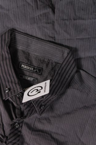 Ανδρικό πουκάμισο Peacocks, Μέγεθος L, Χρώμα Γκρί, Τιμή 3,95 €