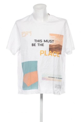 Ανδρικό t-shirt Bershka, Μέγεθος XL, Χρώμα Λευκό, Τιμή 4,20 €