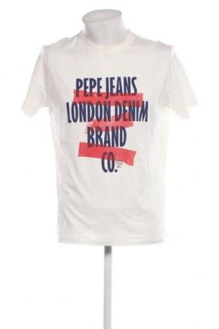 Herren T-Shirt Pepe Jeans, Größe M, Farbe Ecru, Preis 18,62 €