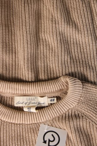 Мъжки пуловер H&M L.O.G.G., Размер M, Цвят Бежов, Цена 15,37 лв.