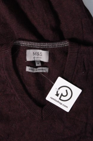 Мъжки пуловер Marks & Spencer, Размер M, Цвят Червен, Цена 7,02 лв.