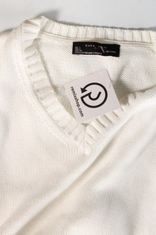 Мъжки пуловер Zara Man, Размер L, Цвят Бял, Цена 19,28 лв.