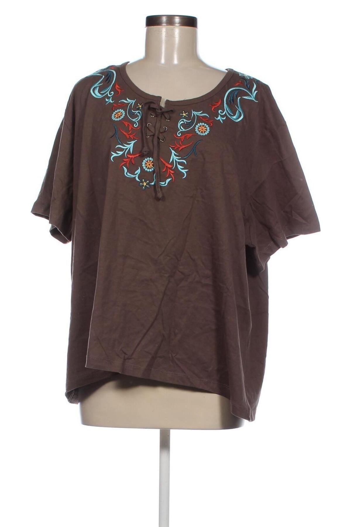 Γυναικεία μπλούζα, Μέγεθος 3XL, Χρώμα Καφέ, Τιμή 11,75 €