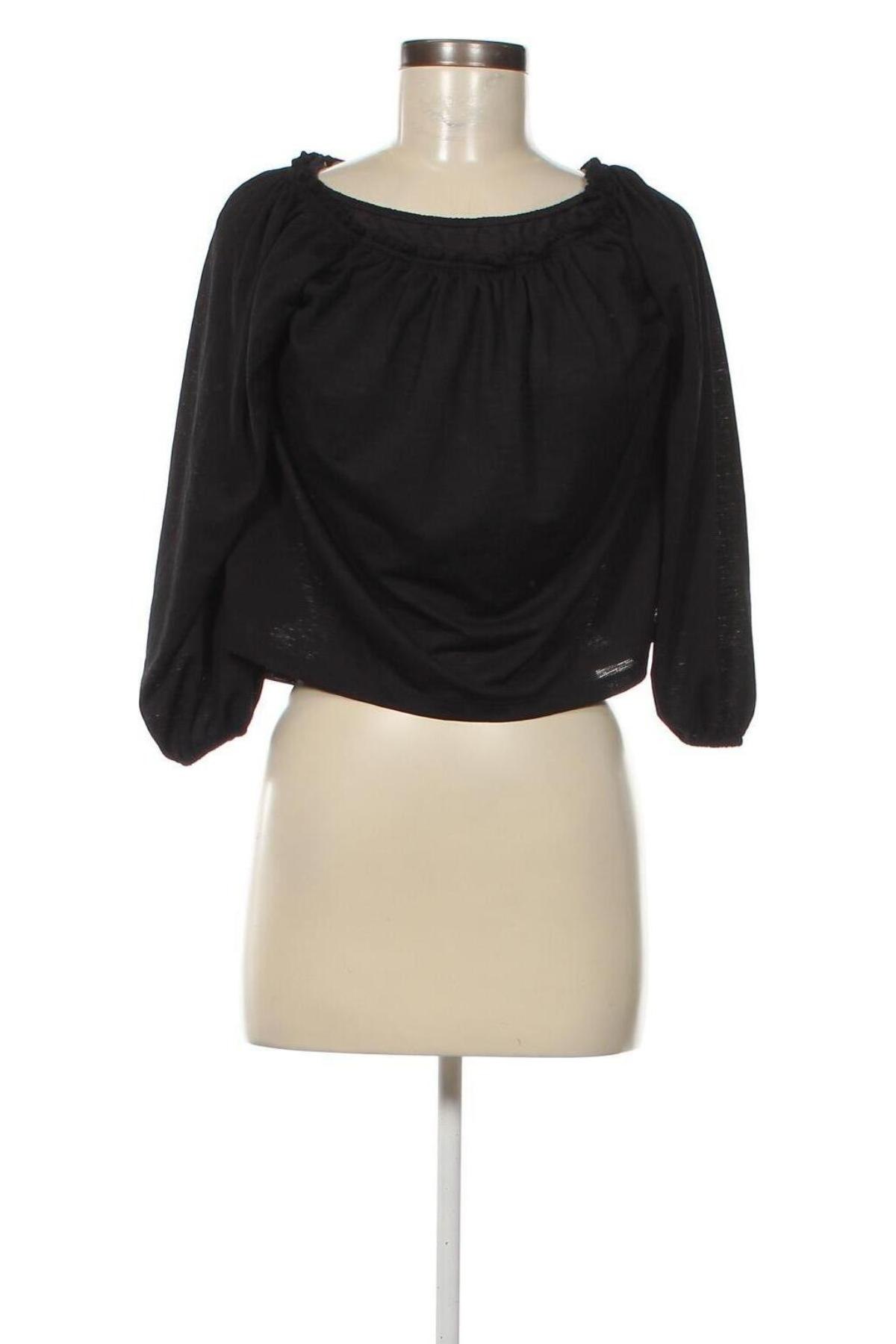 Дамска блуза Bershka, Размер M, Цвят Черен, Цена 9,38 лв.