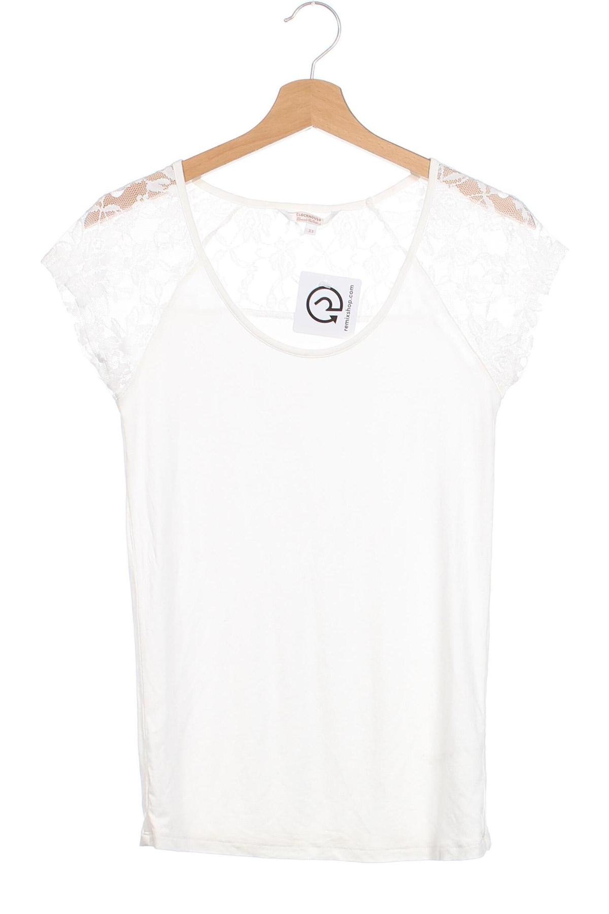 Γυναικεία μπλούζα Clockhouse, Μέγεθος XS, Χρώμα Λευκό, Τιμή 4,80 €