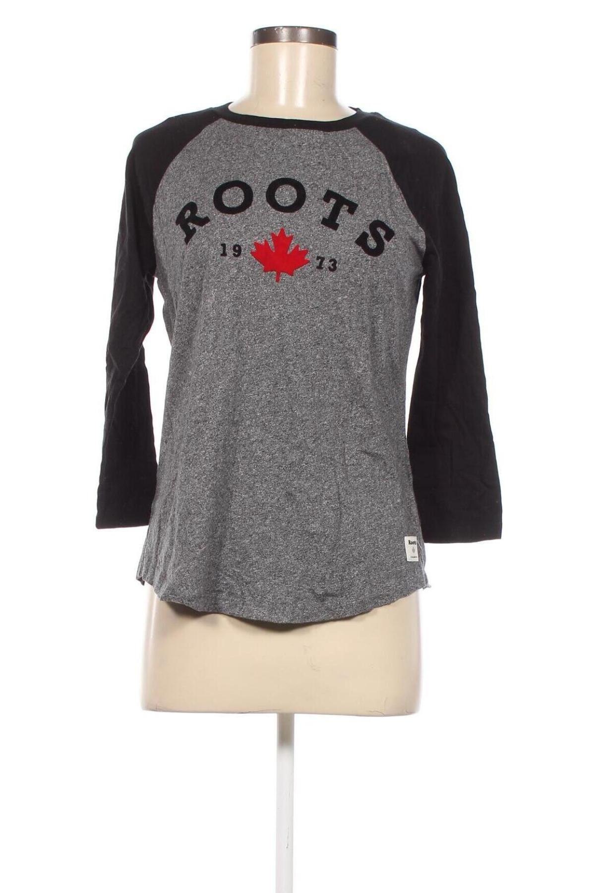 Γυναικεία μπλούζα Roots, Μέγεθος M, Χρώμα Γκρί, Τιμή 4,21 €