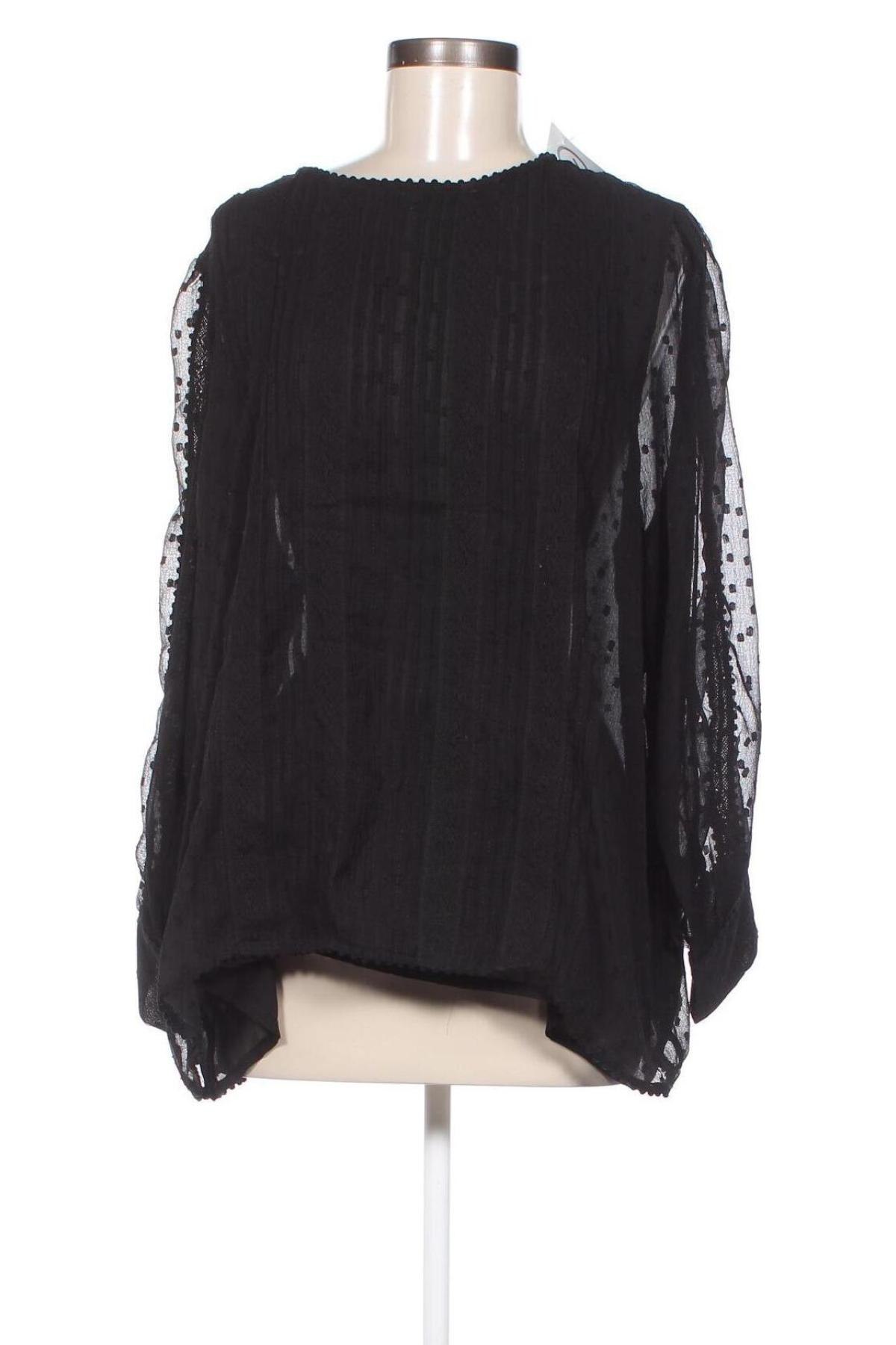 Дамска блуза Violeta by Mango, Размер XXL, Цвят Черен, Цена 27,00 лв.